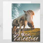 Carte Sois mon Valentin avec cheval qui regarde V2.0 (Devant / Derrière)
