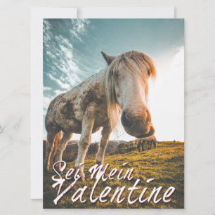 Carte Sois mon Valentin avec cheval qui regarde V2.0