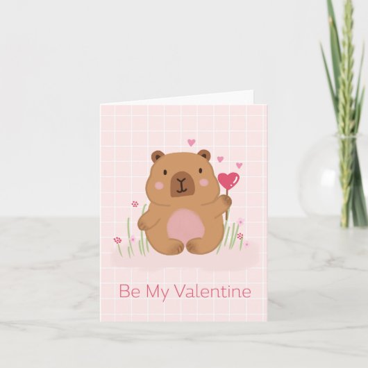 Carte Sois mon Valentin Capybara mignon Saint-Valentin (Devant)