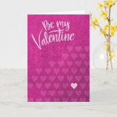 Carte Sois mon Valentin Saint Valentin Cœurs Grunge Rose (Fleur jaune)