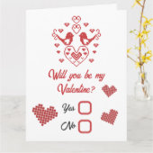 Carte Sois mon Valentin Tu fais fondre mon cœur Oiseaux  (Fleur jaune)