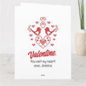 Carte Sois mon Valentin Tu fais fondre mon cœur Oiseaux  (Dos)