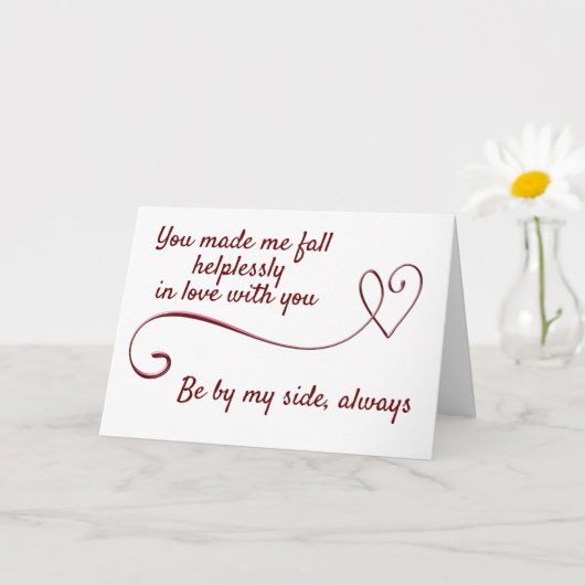 CARTE **SOIS TOUJOURS DE MON CÔTÉ** ET MARIE-MOI (Petite plante)