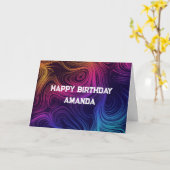 Carte Soixante Cercles Vibe & Flèches Motif Anniversaire (Fleur jaune)