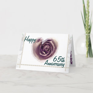 Carte soixante-cinquième Anniversaire de mariage - coeur