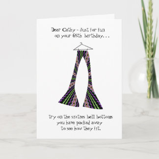 Carte Soixante-dix Bell Bas Funny 65e anniversaire Salut