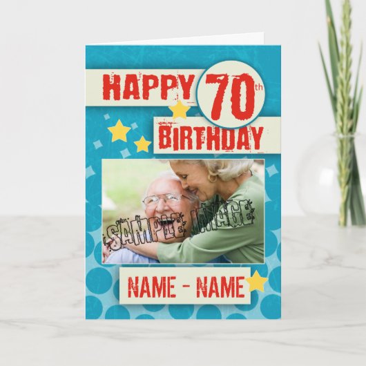 Carte soixante-dixième Anniversaire avec des effets (Devant)