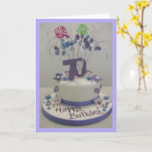 Carte soixante-dixième Gâteau d'anniversaire (Fleur jaune)