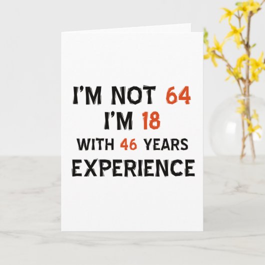 Carte soixante-quatrième conceptions d'anniversaire (Fleur jaune)