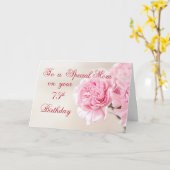 Carte Soixante-quinzième anniversaire de maman, oeillets (Fleur jaune)