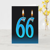 Carte soixante-sixième Bougies d'anniversaire (Fleur jaune)