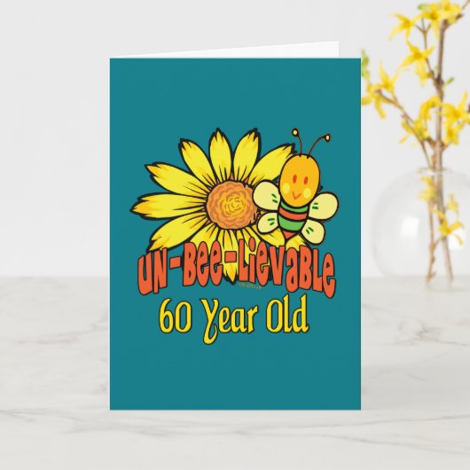 Carte Soixantième cadeau d'anniversaire incroyable (Fleur jaune)