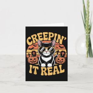 Carte Soky Cute Creen' It Real Funny Chat Halloween Pun