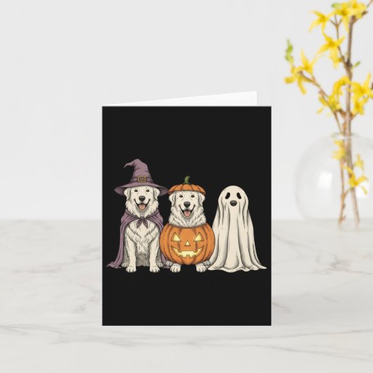 Carte Soky Ghost Great Pyrenees Pumpkin Halloween Dog Lo (Fleur jaune)