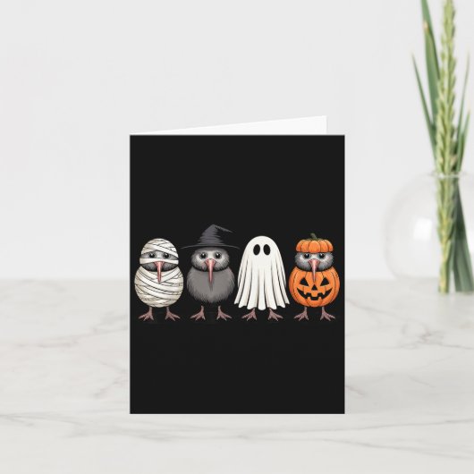 Carte Soky Ghost Kiwi Bird Pumpkin Halloween Skeleton (Devant)