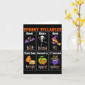 Carte Soky Syllables Funny Halloween Educational Teacher (Fleur jaune)