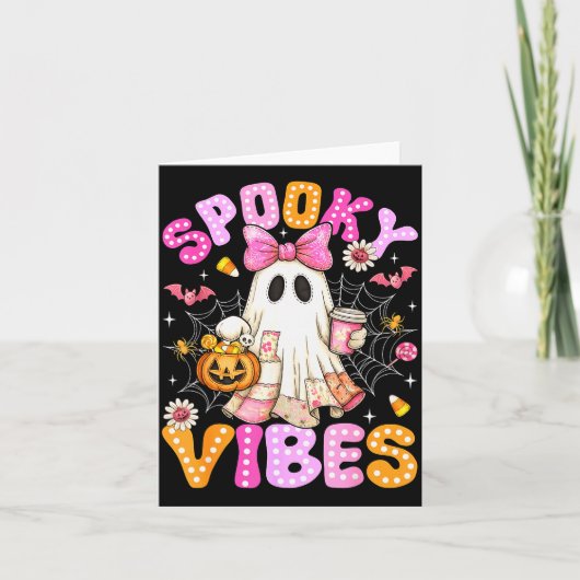 Carte Soky Vibes Ghost Retro Groovy Halloween Women Girl (Devant)