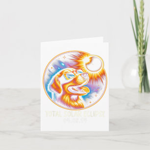 Carte Solaire Eclipse Golden Retriever Portant des lunet