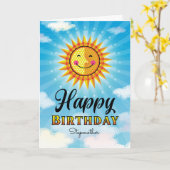 Carte solaire Jaune Stepmère Anniversaire (Fleur jaune)