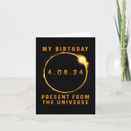 Carte Solar Eclipse 2024 Anniversaire présent 4.8.24 Tot (Devant)
