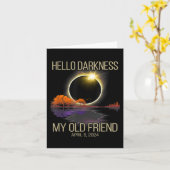 Carte Solar Eclipse 2024 Hello Darkness My Old Friend Ap (Fleur jaune)