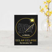 Carte Solar Eclipse 2024 Syracuse Ny New York Totalité E (Fleur jaune)