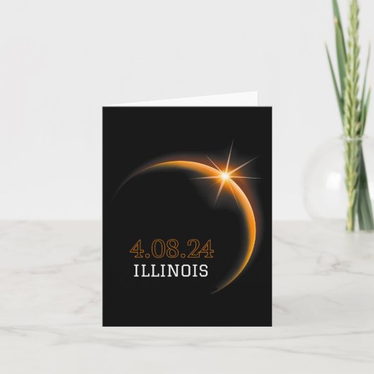 Carte Solar Eclipse 2024 Totalité Illinois Printemps 4.0 (Devant)
