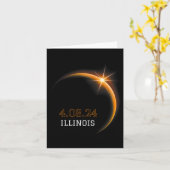 Carte Solar Eclipse 2024 Totalité Illinois Printemps 4.0 (Fleur jaune)
