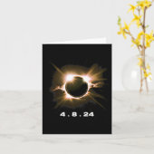 Carte Solar Eclipse 4.8.24 Totality Event 2024 Souvenir (Fleur jaune)