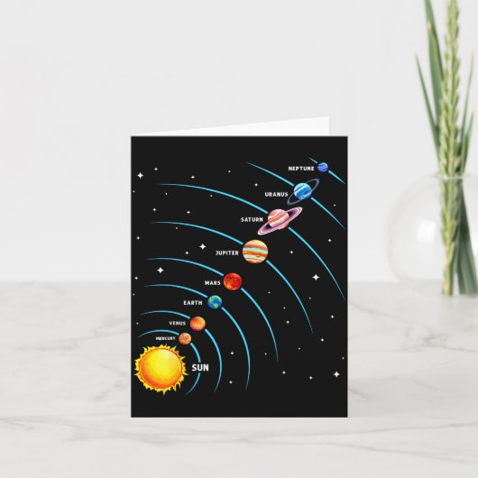 Carte Solar System Colorful Space Planets Educational Ki (Devant)