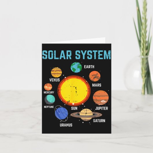 Carte Solar System Sun Planets Galaxy Astronomy Men Wome (Devant)