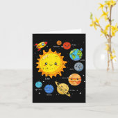 Carte Solar System Sun Planets Rocket Space Galaxy Kids  (Fleur jaune)