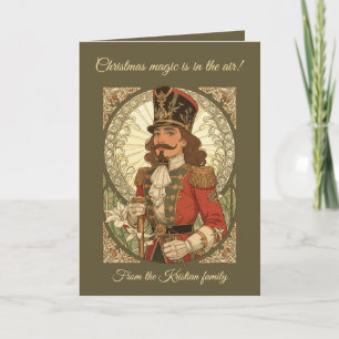 Carte Soldat Casse-Noisette de Noël Art Nouveau Vintage