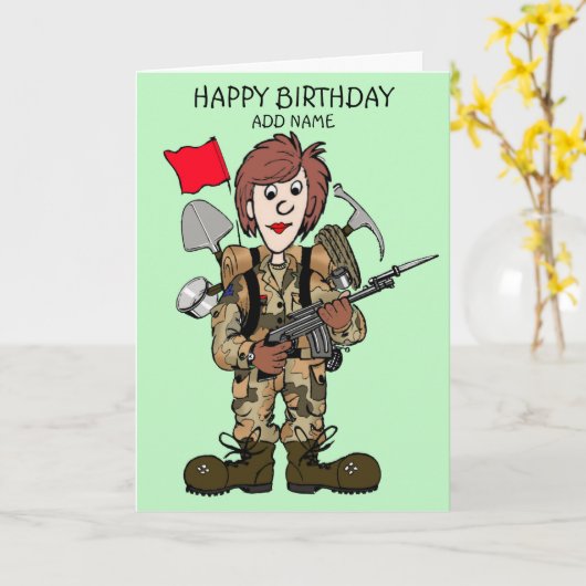 Carte Soldat féminin (Fleur jaune)