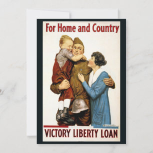 Carte Soldat patriotique vintage pour le Victory Liberty