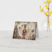 Carte Soldat vintage Nutcracker (Fleur jaune)