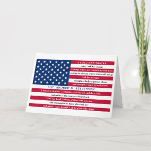 Carte Soldats prier USA Drapeau américain Militaire