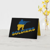 Carte Soldats ukrainiens, drapeau ukrainien (Fleur jaune)