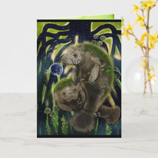 Carte Solde fragile Manatee (Fleur jaune)