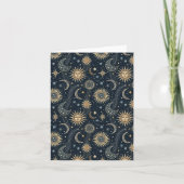 Carte Soleil céleste et lune Design d'art cosmique noir (Devant)