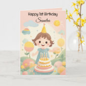 Carte Soleil coloré Joyeux anniversaire (Fleur jaune)