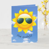 Carte soleil d'amitié avec lunettes de soleil (Fleur jaune)