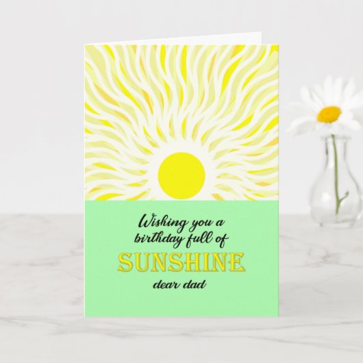 Carte soleil d'anniversaire papa (Petite plante)