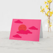 Carte Soleil de réglage orange dans le ciel rouge : blan (Fleur jaune)