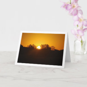 Carte Soleil d'or Silhouette Paysage