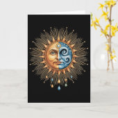 Carte Soleil Et Lune Céleste Boho Mystique Hipe 90  (Fleur jaune)