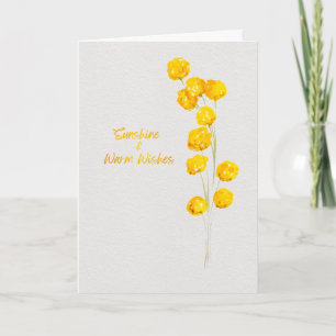 Carte Soleil et Vœux Chaleureux Boutons Jaunes de Billy