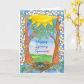 Carte Soleil heureux de nid d'oiseaux de Robin (Fleur jaune)