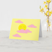 Carte Soleil levant avec nuages roses : Blanc Jaune (Fleur jaune)