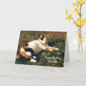 Carte Soleil personnalisé pour le chat Calico (Fleur jaune)